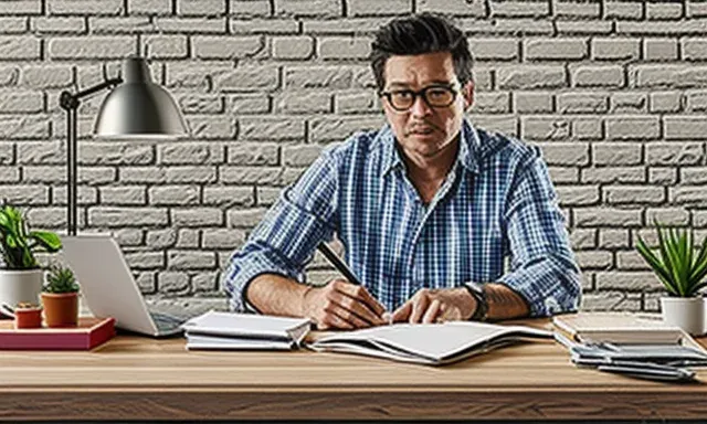 home hero writer at desk