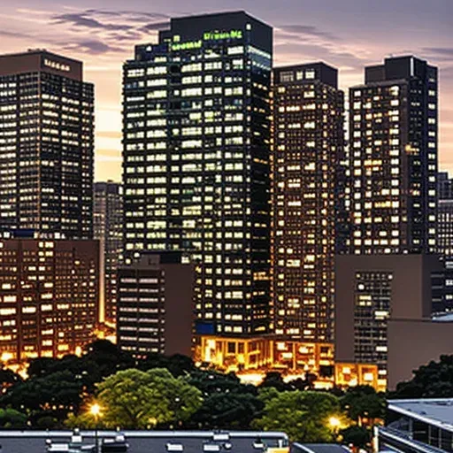home cta skyline modern condominium dusk