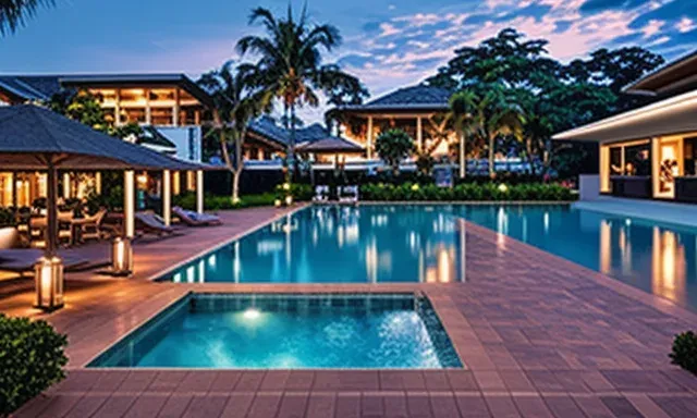 home hero luxury resort pool at dusk
