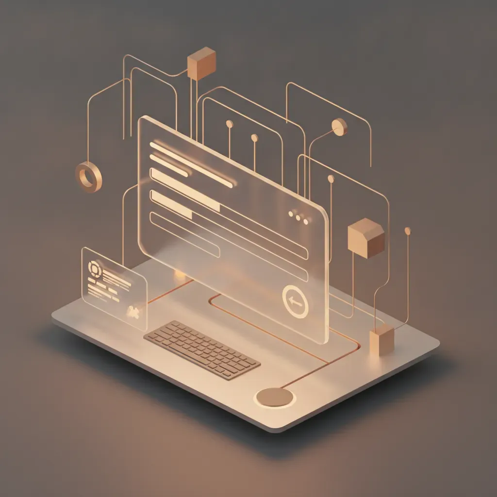 A modern 3D illustration of a professional contact form on a digital platform, representing secure and efficient business communication.