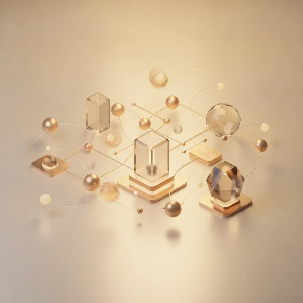 ภาพกราฟิก 3D แสดงโครงสร้างการจัดการเนื้อหาและ Metadata บนระบบเว็บไซต์อย่างเป็นระบบ